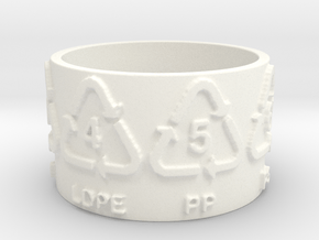 Recycle Codes Ring Size 7.5 in White Processed Versatile Plastic