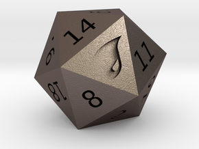 Island D20 in Polished Bronzed Silver Steel