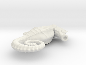 Seahorse Necklace Pendant in White Natural Versatile Plastic