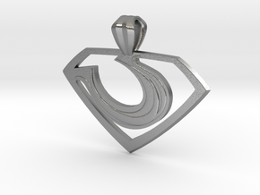Zod "Man of Steel" Pendant in Natural Silver