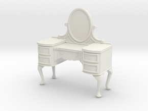 1:24 Queen Anne Vanity in White Natural Versatile Plastic