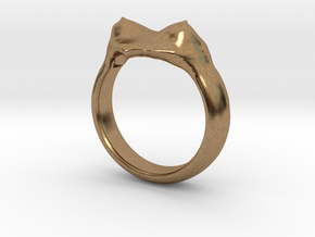 heart ring "Polena" in Natural Brass