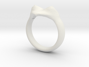 heart ring "Polena" in White Natural Versatile Plastic