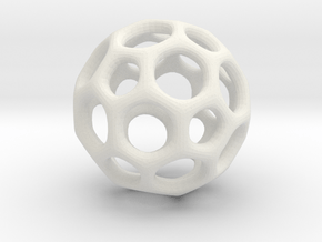 Soccerball frame - 3.1 cm in White Natural Versatile Plastic