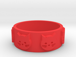 Ring of Seven Cats Ring Size 8.5 in Red Processed Versatile Plastic