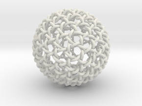 Geodesic Dome Weave Knot in White Natural Versatile Plastic