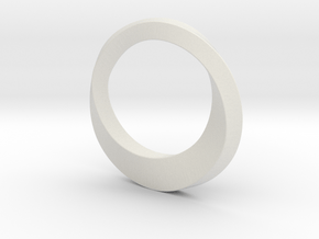 Mobius Ring in White Natural Versatile Plastic
