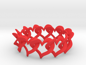 12 Hearts Chain Bracelet in Red Processed Versatile Plastic
