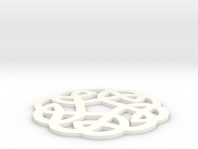 Celtic Knotwork Round Ornament in White Processed Versatile Plastic