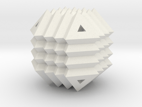 Woven Fabric on Cube in White Natural Versatile Plastic