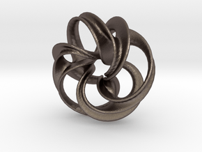 Scherk Minimal Surface Toroid in Polished Bronzed Silver Steel