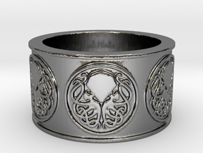 Ph'nglui mglw'nafh Cthulhu R'lyeh Ring #1, Size 12 in Fine Detail Polished Silver