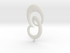 Swooping Necklace in White Natural Versatile Plastic