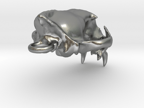 Cougar skull pendant in Natural Silver