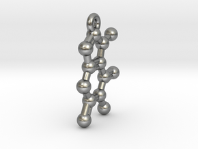 Pendant- Molecule- Caffeine in Natural Silver
