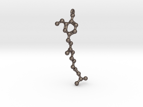 Pendant- Molecule- Capsaicin (Spice) in Polished Bronzed Silver Steel