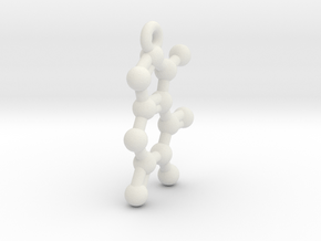 Pendant- Molecule- Caffeine in White Natural Versatile Plastic