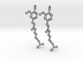 Earrings (Pair)- Molecule- Capsaicin in Natural Silver