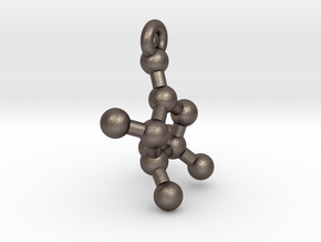 Pendant- Molecule- Fructose (sugar) in Polished Bronzed Silver Steel