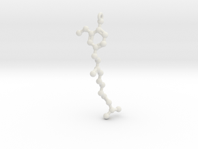 Pendant- Molecule- Capsaicin (Spice) in White Natural Versatile Plastic