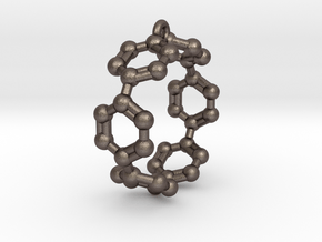 Pendant- Molecule- Carbon Nanoring in Polished Bronzed Silver Steel
