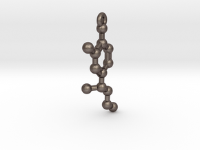 Pendant- Molecule- Epinephrine (Adrenaline) in Polished Bronzed Silver Steel