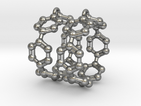 Earrings (Pair)- Molecule- Carbon Nanoring in Natural Silver