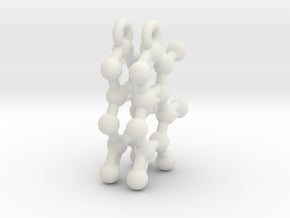 Earrings (Pair)- Molecule- Caffeine in White Natural Versatile Plastic