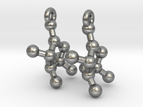Earrings (Pair)- Molecule- Fructose in Natural Silver