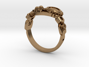 Mech Heart Ring in Natural Brass: 6 / 51.5