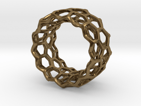 Honeycomb Ring US8 in Natural Bronze