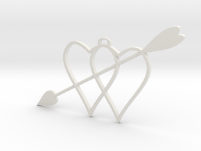 two hearts and top hasp and higher arrow 210911 18 in White Natural Versatile Plastic