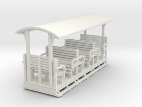 OO9 Small toastrack open coach  in White Natural Versatile Plastic