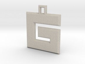 ABC Pendant - G Type - Solid - 24x24x3 mm in Natural Sandstone