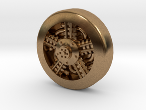Aviation Button - Radial Engine in Natural Brass