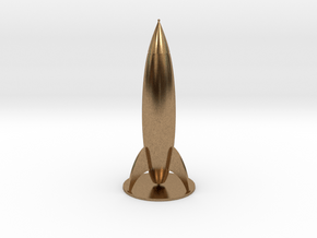 Small Retro Rocket V2 (6cm tall) in Natural Brass