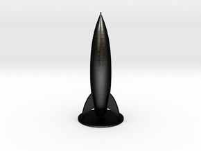 Small Retro Rocket V2 (6cm tall) in Matte Black Steel