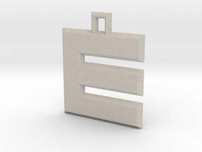 ABC Pendant - E/3 Type - Solid - 24x24x3 mm in Natural Sandstone