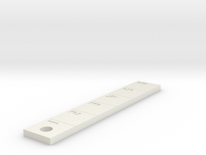 Ruler Mini (Keyring) in White Natural Versatile Plastic