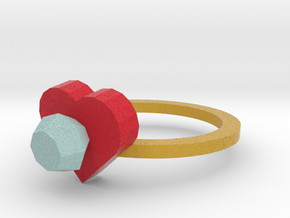diamond Heart Ring 2 in Full Color Sandstone