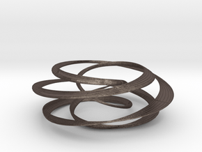 25 torus knot tube in Polished Bronzed Silver Steel