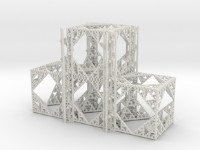 Beta Cube Staircase in White Natural Versatile Plastic