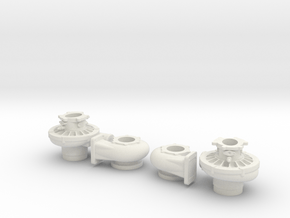 1/8 Scale 4 1/2 Inch Right And Left Turbo in White Natural Versatile Plastic