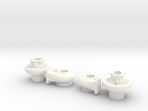 1/8 Scale 3 Inch Right And Left Turbo in White Processed Versatile Plastic