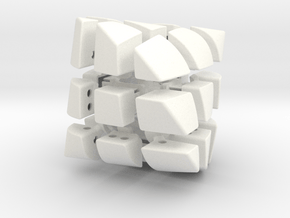 Mini 3x3x3 Bicone in White Processed Versatile Plastic