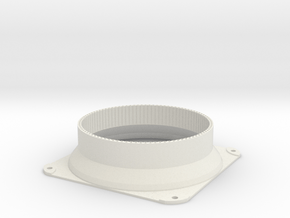 120mm PC Fan 4" Duct Adapter in White Natural Versatile Plastic