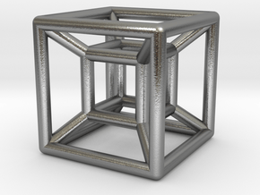 hypercube in Natural Silver