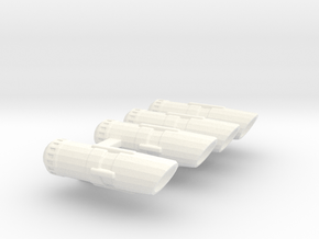 Set of Smaller nacelles in White Processed Versatile Plastic