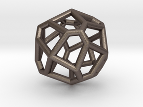bilateral pentagonal icositetrahedron in Polished Bronzed Silver Steel