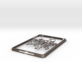 Ipad-cover-marios in Polished Bronzed Silver Steel